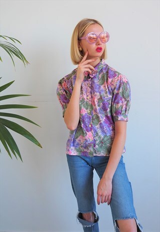 FLORAL BALLOON SLEEVE BLOUSE
