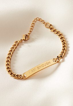 I Am Enough Curb Chain Bracelet Gold