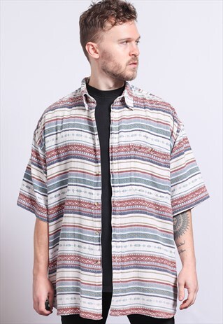 VINTAGE AZTEC PATTERNED SHIRT