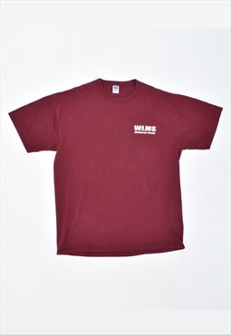 Vintage 90's Russell Athletic T-Shirt Top Oversized Maroon