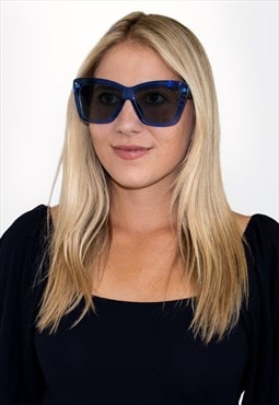 WILLOW Oversized Cat Eye Polarized Sunglasses - Blue