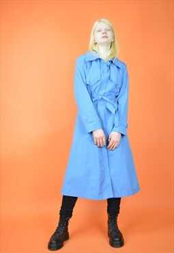 Vintage blue classic 90's trench coat