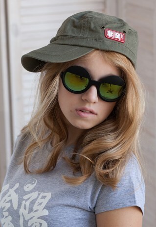 JAPANESE STYLE ARMY CADET CAP - KHAKI RETRO MILITARY STYLE
