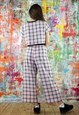 CROP TROUSERS & CROP TOP CO-ORDINATES IN PINK CHECK