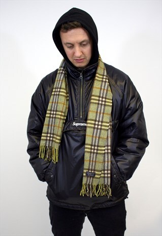 VINTAGE BURBERRY TRADITIONAL CASHMERE CHECKED SCARF