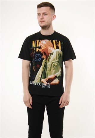 VINTAGE NIRVANA KURT COBEIN GRAPHIC OLDSCHOOL T-SHIRT 14150