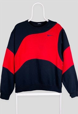 Vintage Reworked Nike Sweatshirt Black Red Medium