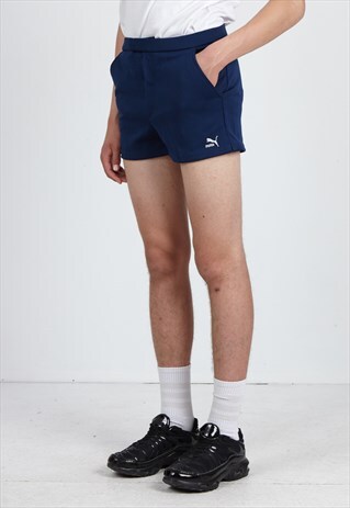 VINTAGE RETRO NAVY PUMA TRACK SHORTS
