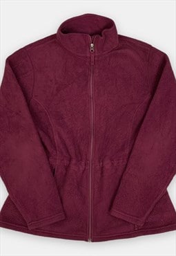 Vintage L.L.Bean embroidered burgundy fleece jacket size L