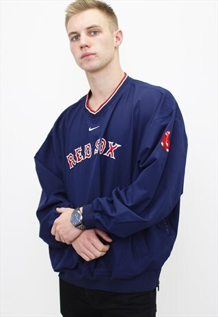 VINTAGE NIKE RED SOX PULLOVER WINDBREAKER