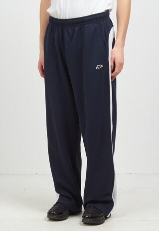 VINTAGE RETRO NAVY NIKE TRACK BOTTOMS JOGGERS