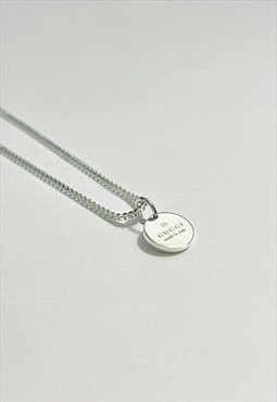 Gucci .925 Silver Circle Pendant on Chain/Necklace