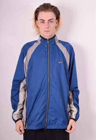 NIKE MENS VINTAGE TRACKSUIT TOP JACKET LARGE BLUE 90S