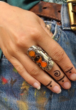 ADJUSTABLE YELLOW FESTIVAL GLASS RING