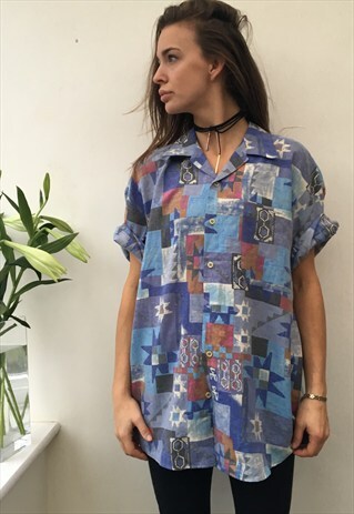 CRAZY PATTERN OVERSIZED RETRO VINTAGE UNISEX FESTIVAL SHIRT