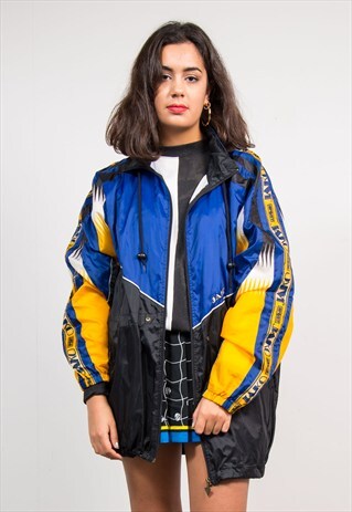VINTAGE 90'S CRAZY PATTERN SPORT CAGOULE JACKET