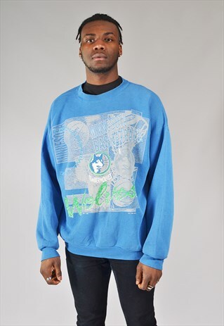 VINTAGE MINNESOTA TIMBERWOLVES SWEATSHIRT BLUE