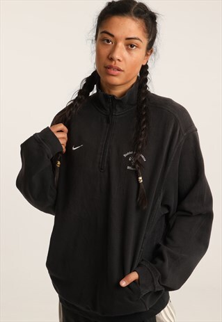 VINTAGE NIKE EMBROIDERED LOGO 1/4 ZIP SWEATSHIRT