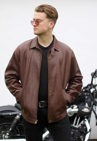 STUNNING RALPH LAUREN LEATHER HARRINGTON JACKET
