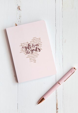 A6 NOTEBOOK IN PINK WITH HEART DESIGN