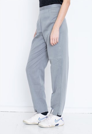 VINTAGE GREY HIGH WAIST RETRO TROUSERS