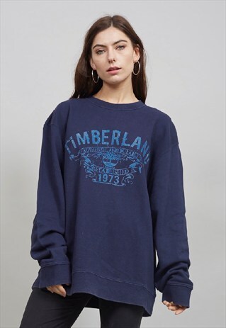 VINTAGE 90'S OVERSIZED NAVY BLUE TIMBERLAND SWEATSHIRT