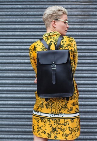 EXCLUSIVE MATTE BLACK LEATHER URBAN BACKPACK