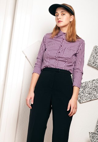 90S VINTAGE STRIPED COTTON SHIRT