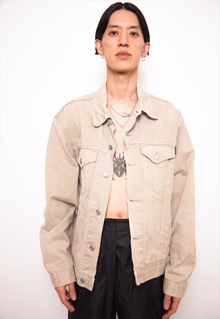 VINTAGE 90S BEIGE DENIM JACKET ID:1666
