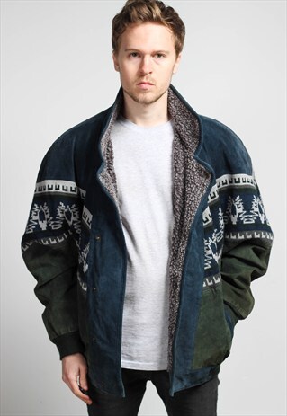 VINTAGE OVERSIZED AZTEC SHERPA JACKET