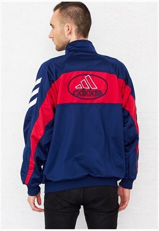 VINTAGE NAVY BLUE ADIDAS TRACK JACKET