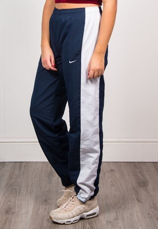 NIKE VINTAGE 90'S NAVY BLUE TRACKSUIT BOTTOMS TROUSERS