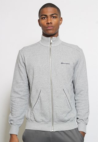 VINTAGE CHAMPION GREY FULL ZIP SWEATSHIRT