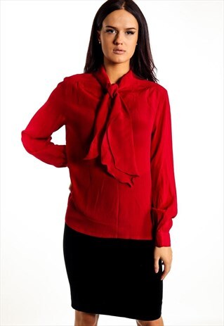 VINTAGE TIE NECK BLOUSE ACBL5