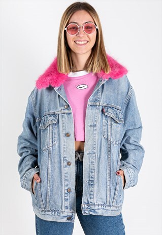 VINTAGE 80S LEVI'S REWORKED CONTRAST COLLAR JACKET / 0193