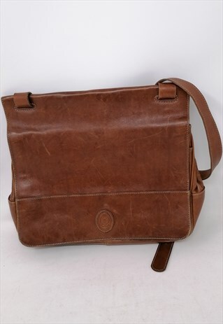 DISSER BROWN BAG WITH 80S STYLE SHOULDER STRAP