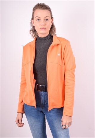 ADIDAS WOMENS VINTAGE TRACKSUIT TOP JACKET MEDIUM ORANGE 90S