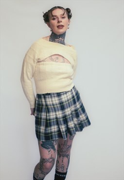 Reworked vintage wool super crop and matching bandeau jumper