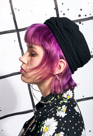 VINTAGE 70S TURBAN HAT IN BLACK