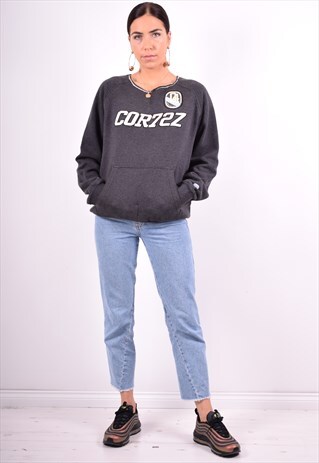 NIKE WOMENS VINTAGE SWEATSHIRT JUMPER LARGE GREY 90'S