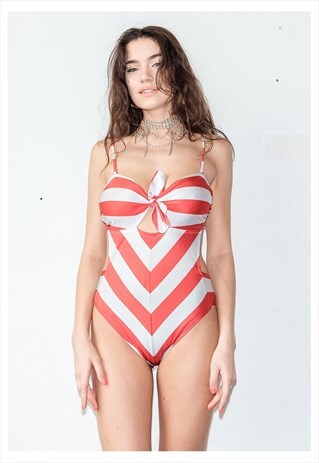VINTAGE RETRO STRIPE SWIMSUIT