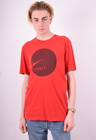 NIKE MENS VINTAGE T-SHIRT TOP MEDIUM RED 90'S