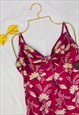VINTAGE Y2K FLORAL PRINT SEQUIN HIGH LEG SWIMSUIT