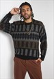 VINTAGE ABSTRACT CRAZY PATTERNED JUMPER MULTI
