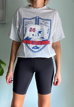 Vintage Football Motif T-Shirt