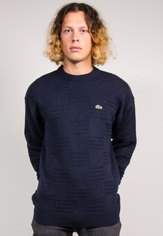 VINTAGE 90'S NAVY BLUE LACOSTE KNIT JUMPER