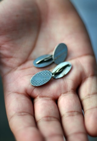 VINTAGE SILVER INDUSTRIAL CUFF LINKS