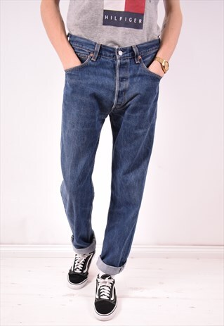 LEVI'S 501 MENS VINTAGE JEANS W33 L32 BLUE 90S