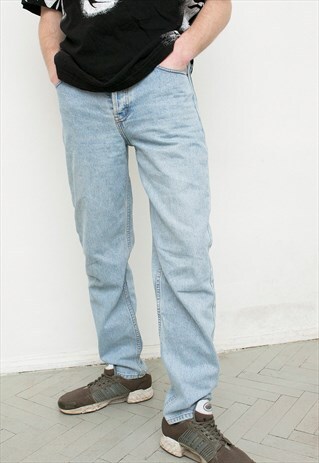 VINTAGE LIGHT BLUE HIGH WAISTED RELAXED FIT JEANS UNISEX