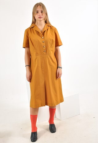 VINTAGE 80'S MIDI DRESS IN ORANGE